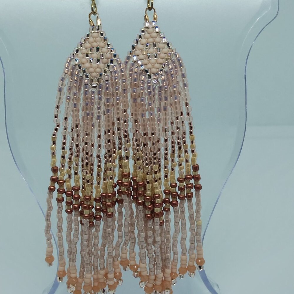 Handmade Luano Fringe Earrings - Picture 6 of 7
